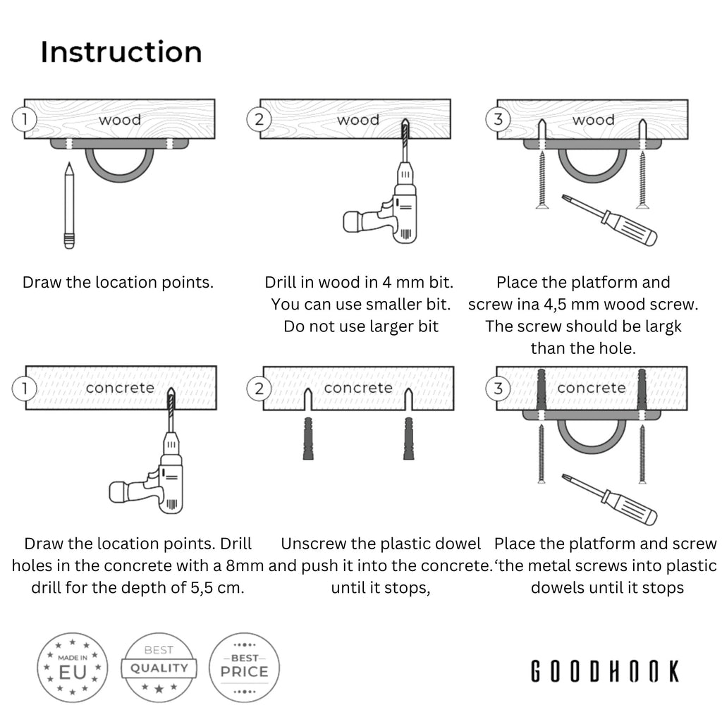 MAMOI® Ceiling hook - Montage set